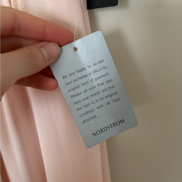 NWT Lulu’s Blush Ruched A-Line Chiffon V-Neck Maxi Dress - Picture 6 of 11